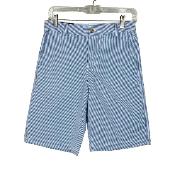 NWT Vineyard Vines Blue White Stretch Seersucker Breaker Shorts Size 16 - Picture 1 of 3